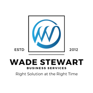 Logo image for Wade Stewart Business Services, established 2012 with the tagline Right Solution at the Right Time