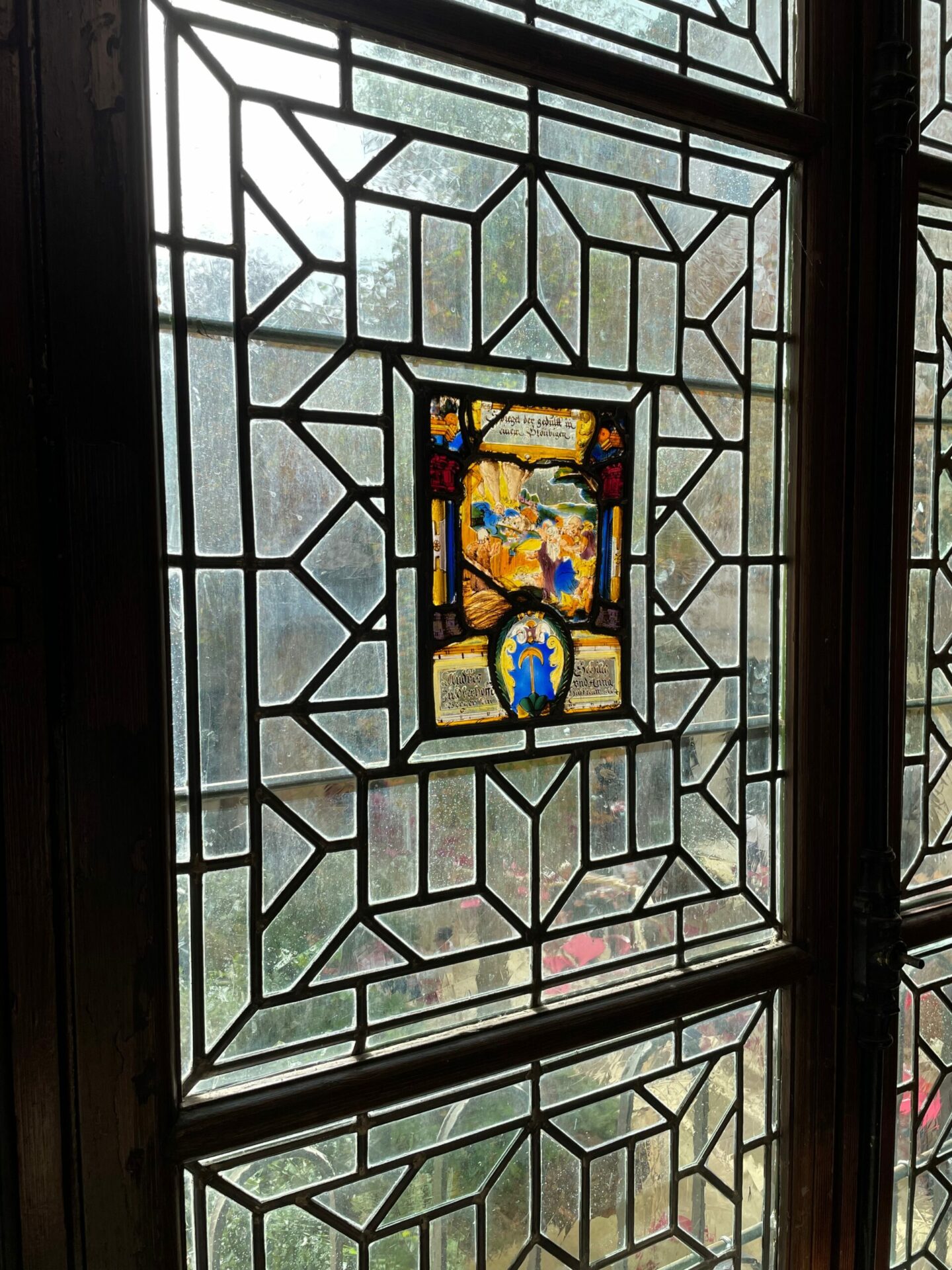 Some stained glass from the building where Victor Hugo's apartment is located.